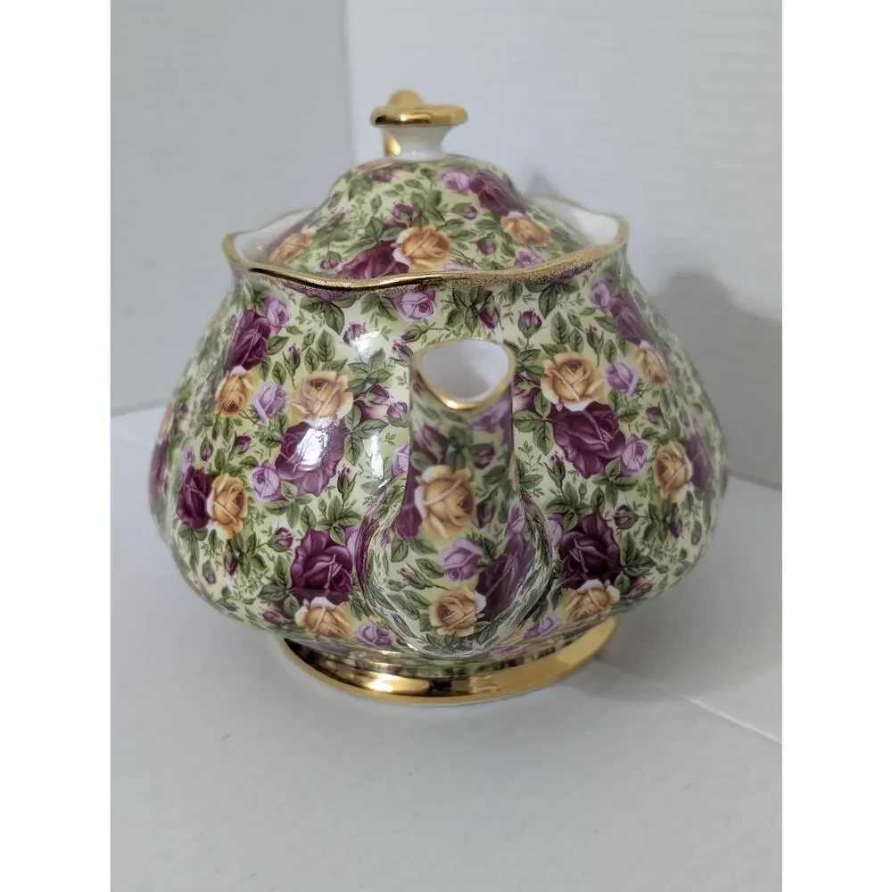 Royal Albert Old Country Roses Chintz Teapot 1999 Bone China Floral
